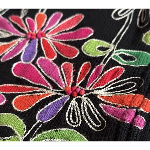 VTG Design Options Phillip Jane Gordon Cardigan Sweater XL Lilly Pad Floral - Picture 4 of 8